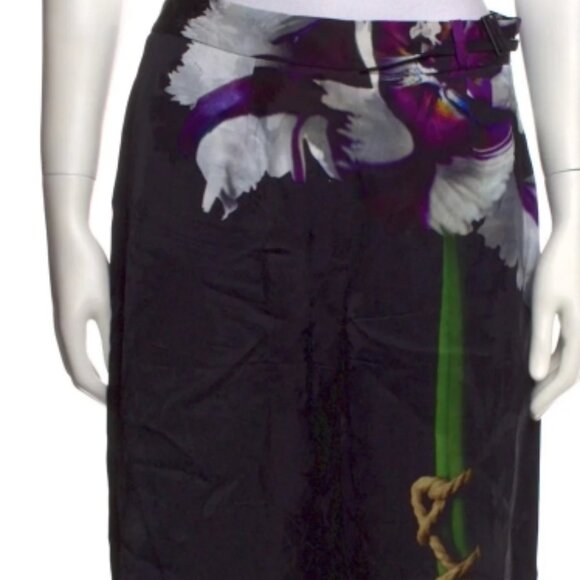 NWOT Jason Wu Collection Floral-Print Black Bermuda Shorts Tie Detail XS $1295 - Picture 3 of 9